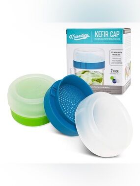 🌻5/$30🌻 🆕 MASONTOPS Kefir Cap 2-Pack - Wide Mouth Mason Jar Lids for Water Kefir
